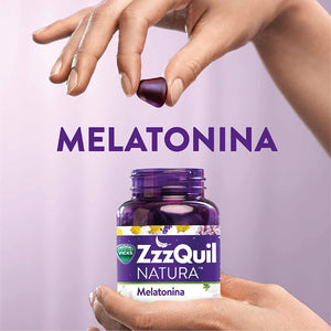 ZzzQuil Natura Integratore per il Sonno, a Base di Melatonina per Dormire ed Estratti di Lavanda, Valeriana e Camomilla, 72 Pastiglie Gommose