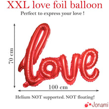 Carica l&#39;immagine nel visualizzatore di Gallery, Kit Romantico, Love XXL Rosso, 6 Palloncini a Forma di Cuore Rossi, Set - Ilgrandebazar