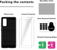 Carica l'immagine nel visualizzatore di Gallery, LK Custodia per Samsung Galaxy S20 Fe 4G/5G-2 Pack Vetro Temperato Screen Protector, [Anti-Impronta Digitale] Protettiva Flessibile Soft TPU Spazzolato Case Cover per Samsung Galaxy S20 Fe- Nero