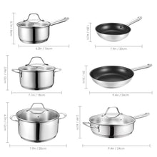Carica l&#39;immagine nel visualizzatore di Gallery, Deik Set pentole induzione, Batteria pentole, 12 Pezzi, Acciaio Inossidabile - Ilgrandebazar