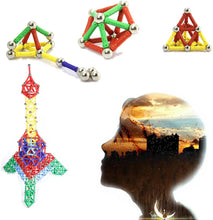 Carica l'immagine nel visualizzatore di Gallery, Veatree 160 Pezzi Puzzle Blocchi magnetici Giocattoli, Costruzione di Magnete Kit di Costruzione Giocattoli educativi per Bambini Che Giocano Gioco impilabile con Mattoni e Bastoncini magnetici 160pcs/Multicolore