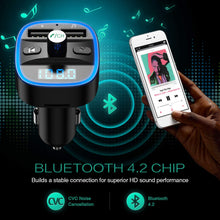 Carica l&#39;immagine nel visualizzatore di Gallery, ORIA Trasmettitore Bluetooth per Auto, A 4.2, Black + Blue