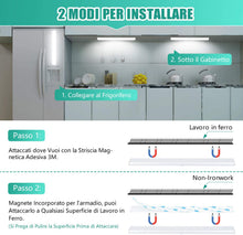 Carica l'immagine nel visualizzatore di Gallery, Tanbaby Luce per Armadio, Lampada Armadio 40 LED con Sensore Movimento, Batteria Ricaricabile, Luce LED con Striscia Magnetica Adesiva, per Armadio, Scale, Corridoi, Cucina, Garage - Bianca