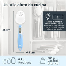 Carica l&#39;immagine nel visualizzatore di Gallery, ADE Bilancia digitale a cucchiaio di precisione | bilancia elettronica a cucchiaio dosatore per pesare e dosare precisi | precisione di 0,1 grammi | anche per liquidi | con display LCD | Blu