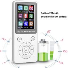 Carica l'immagine nel visualizzatore di Gallery, Agatige Lettore MP3/lettore MP4, Musica T1 Lettore MP3 MP4 Supporto Bluetooth Memoria 32G Pulsanti Tattici a Otto diagrammi(Bianca)