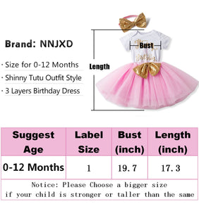 NNJXD Ragazza Neonata è Il Mio 1 ° Compleanno 3 Pezzi 2 anni, Rosso(2 Anni) - Ilgrandebazar
