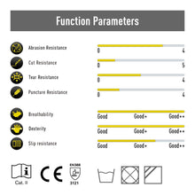 Carica l&#39;immagine nel visualizzatore di Gallery, Vgo 30 paia guanti da lavoro e giardinaggio in PU, 7/S, Verde Fluorescence