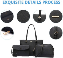Carica l'immagine nel visualizzatore di Gallery, Borsa Donna Set Tracolla Spalla Borse a Mano Grande Progettista Medio Grande Moda Elegante 3 Pezzi Tote Crossbody Clutch Nero