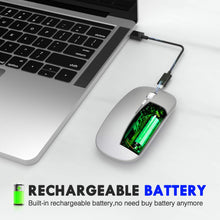 Carica l&#39;immagine nel visualizzatore di Gallery, INPHIC Mouse Bluetooth, Wireless Bluetooth Ricaricabile Argento - B - Ilgrandebazar