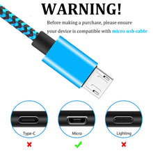 Carica l'immagine nel visualizzatore di Gallery, Aione Cavo Micro USB 2M [3-Pezzi] Android Nylon... - Ilgrandebazar