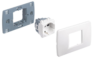 BTicino S4140CAB Luna Premont Kit Presa Standard Tedesco/Bipasso, Bianco - Ilgrandebazar
