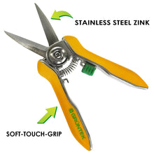 Carica l&#39;immagine nel visualizzatore di Gallery, GRÜNTEK Forbici da Potatura Bonsai Fiori Rose Giardino 170 mm, Verde, Giallo - Ilgrandebazar