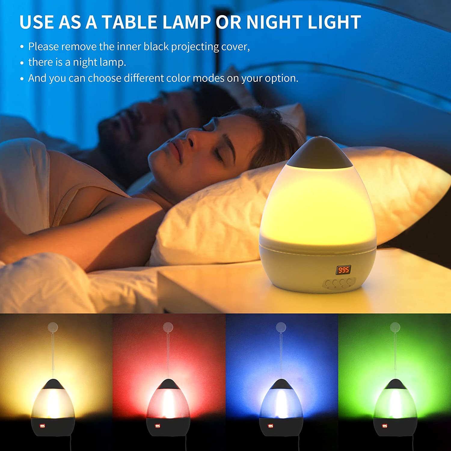 Luce Led Notturna Bambini Lampada Proiettore Effetto Cielo Stellato Rotante - Foto 6