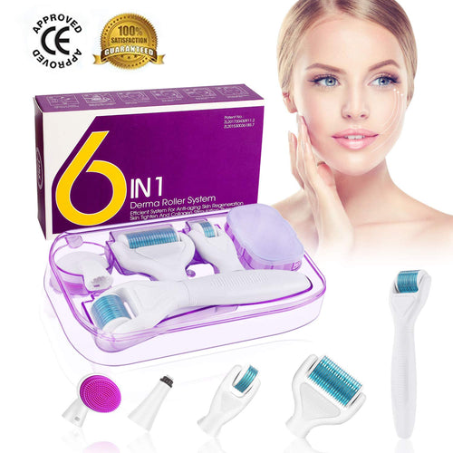 Winpok Dermaroller, 6 in 1 Derma Roller Kit, 12/300/ 720/1200 Aghi, bianco - Ilgrandebazar