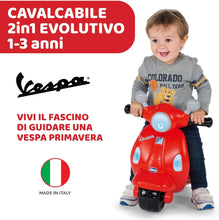 Carica l&#39;immagine nel visualizzatore di Gallery, Chicco Vespa per Bambini Primavera Rossa, Moto Giocattolo Cavalcabile con Pannello Elettronico, Luci e Suoni, Ruote di Supporto Rimuovibili, Max 25 Kg - Giochi per Bambini 1-3 Anni Rosso