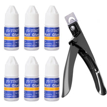 Carica l'immagine nel visualizzatore di Gallery, JJsctly 6x 3g Super Nail Bond Colla, 1x Tagliaunghie finte, Per Unghie Finte, Trasparente nail colla per Le Unghie Acriliche Professional da Salone di Bellezza
