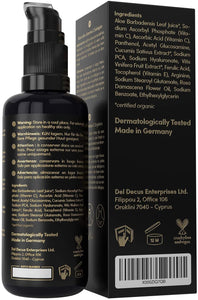 Siero Viso alla Vitamina C BIO con Acido Ialuronico Puro 100% Vegano – 3 VOLTE PIÙ GRANDE (100ml) – Doppio Complesso Vitamina C 30% MIGLIORATO con Aloe Vera - Antietà Made in Germany