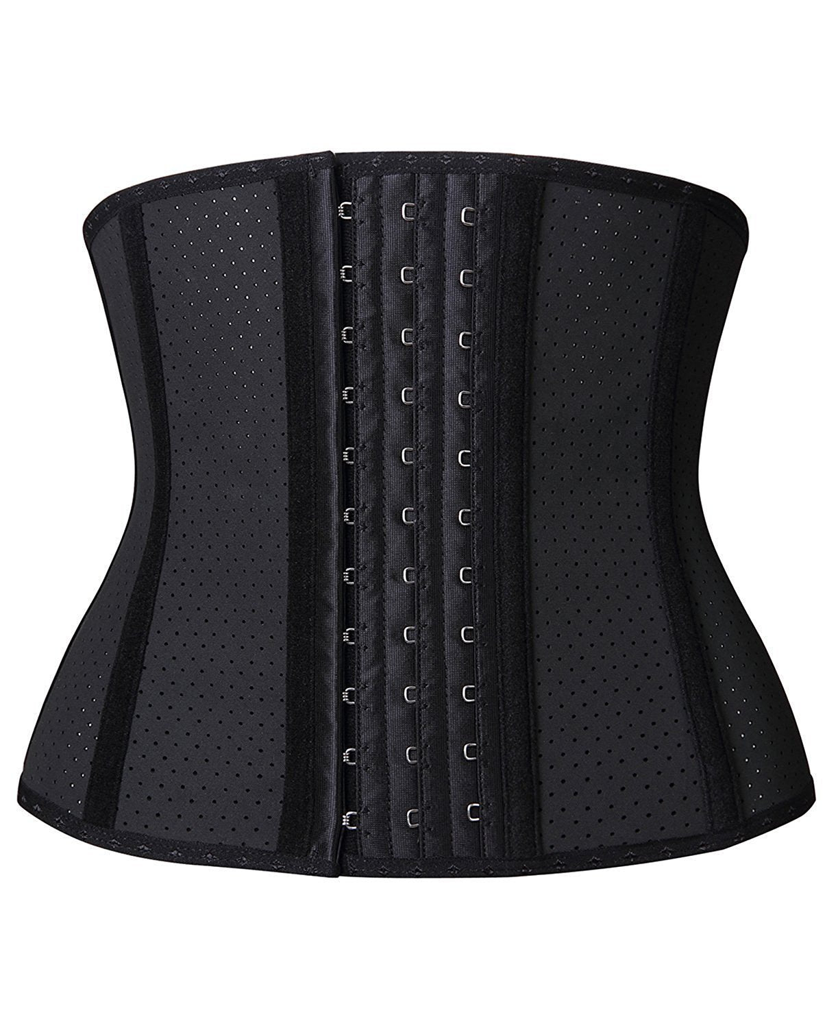 YIANNA Latex Waist Trainer Corsetto Dimagrante Stringivita Nero