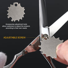 Carica l'immagine nel visualizzatore di Gallery, forbici in acciaio INOX forbici professionali da barbiere Haircut set con pettine e PU con custodia
