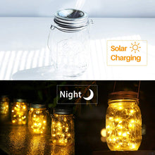 Carica l'immagine nel visualizzatore di Gallery, Lampada Solare, 4 Pezzi Lampade Solari Barattolo di Vetro Illuminante Impermeabile Lampade con 30 LED per da Esterno Giardino Giardino Feste Camera da Letto Decorazioni, Luce Bianco Caldo (4 Pezzi)