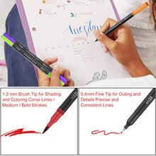 Carica l&#39;immagine nel visualizzatore di Gallery, Hethrone Pennarelli Acquerello Professionali 100 Colori Brush Multicolore - Ilgrandebazar