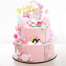 Carica l&#39;immagine nel visualizzatore di Gallery, Hotelvs Decorazioni Torta Unicorno Kit, Cake Topper Compleanno Arcobaleno Palloncino Happy Birthday Banner Decorazioni per Ragazzi Ragazze Bambin