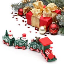 Carica l&#39;immagine nel visualizzatore di Gallery, Lifreer Set di Giocattoli in Legno del Treno di Natale Mini Caravan Trenino con 3 carrozze per Bambini Regalo Decorazioni Natalizie (Verde)
