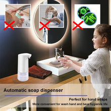 Carica l'immagine nel visualizzatore di Gallery, 350ml Dispenser Automatico di Sapone Schiumogeno con Sensore a Infrarossi Distributore Sapone Liquido Senza Contatto