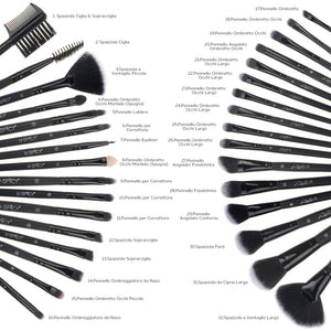 Pennelli Make Up USpicy Kit 32 pezzi Cosmetici Trucco spazzola nero - Ilgrandebazar