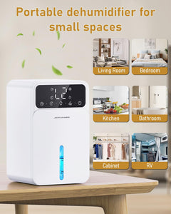 Deumidificatore Casa, Mini Portatile Deumidificatore Elettrico per Bagno, Deumidificatore Casa Muffa Silenzioso |Temporizzatore 12 Ore |7 Luci Colorate |Spegnimento automatico |Sbrinamento Automatico