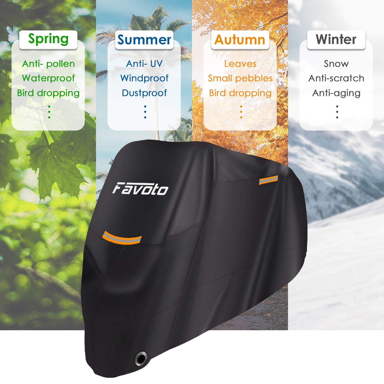 Telo Coprimoto Favoto Impermeabile - 245x102x122cm - Con Riflettori E Anti-Furto - Per Esterno - Foto 7