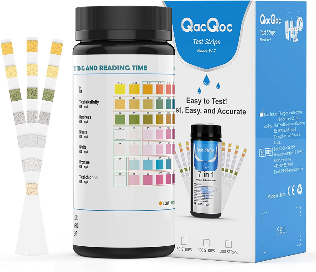 BLUE BAY TEST Strips O2 50 Strisce Reattive Tester Analisi - Foto 8