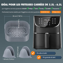 Carica l&#39;immagine nel visualizzatore di Gallery, Cestino per Friggitrice ad Aria in Silicone, BISNIE Teglie per Friggitrice ad Aria, Reusable Silicone Pot per Friggitrice ad Aria, Adatti per forno ad Aria, Forni Microonde, Stampi per Torte (20cm)