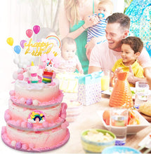 Carica l&#39;immagine nel visualizzatore di Gallery, Familybox Decorazione Torta Unicorno, Unicorn Cake Topper Nuvola Arcobaleno Palloncino Buon Compleanno Banner Decorazione Torta per Ragazzi Ragazze Bambini Compleanno 11 Pezzi