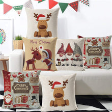 Carica l'immagine nel visualizzatore di Gallery, Gudotra 4pz Natale Federa per Cuscini 40x40cm 45x45cm Copricuscini Divano Babbo Alce Decorazioni Natalizie per Divano