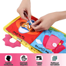 Carica l'immagine nel visualizzatore di Gallery, Herefun Libro di Stoffa per Bambini, Libro Interattivo Montessori Busy Board per Bambini, Tavola attività Bambino Cognition Libro Giocattoli Educativi per Bambino con Chiusura Lampo, Bottone