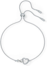 Carica l'immagine nel visualizzatore di Gallery, Swarovski Braccialetto Infinity Heart, Bianco, Placcato Rodio