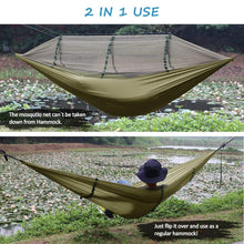 Carica l&#39;immagine nel visualizzatore di Gallery, NATUREFUN Amaca da Campeggio Viaggio Ultraleggera 275×140 cm, Army-green - Ilgrandebazar