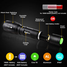 Carica l&#39;immagine nel visualizzatore di Gallery, REHKITTZ Torcia Super Luminosa Portatile LED (2 Confezioni), 1000...