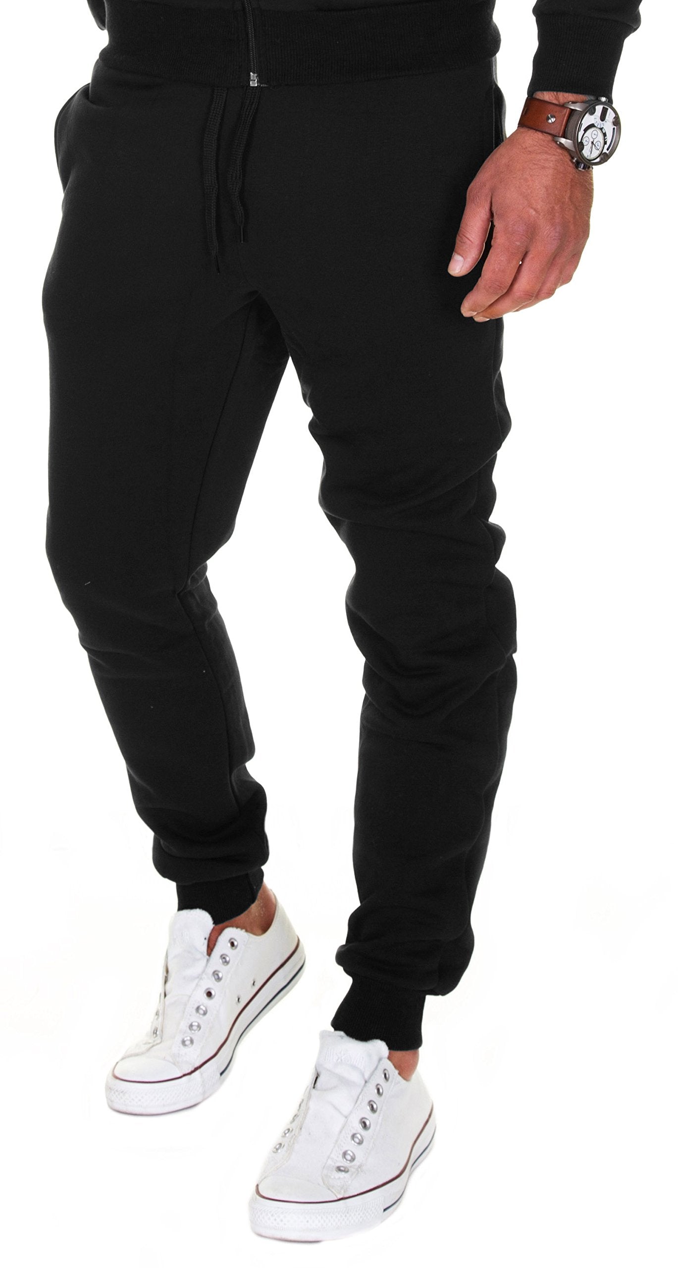 riverso RIVSVen Men's Sports Trousers, Leisure Trousers, Regular Trousers, Cotton, Black, Grey, Red, Brown, Green, Blue, S, M, L, XL, XXL, 3XL, 4XL, 5XL, Rusty Ochre Red, S