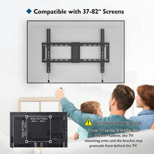 Carica l'immagine nel visualizzatore di Gallery, BONTEC Supporto da Parete per TV LCD LED e Curvi da 37-82 Pollici, Inclinabile Staffa, 65'' per Televisore, Max VESA 600x400mm, Fino a 60 kg, con Fascette per Cavi