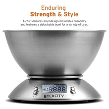 Carica l&#39;immagine nel visualizzatore di Gallery, Etekcity Bilancia da Cucina Elettronica in Acciaio Inossidabile 5kg/ Argento - Ilgrandebazar
