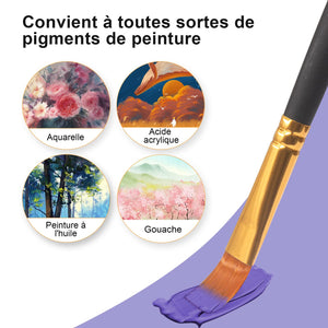 Set 12 Pennelli Professionali Per Pittura - Acrilico E Olio, Manico In Legno, Per Artisti - Foto 12