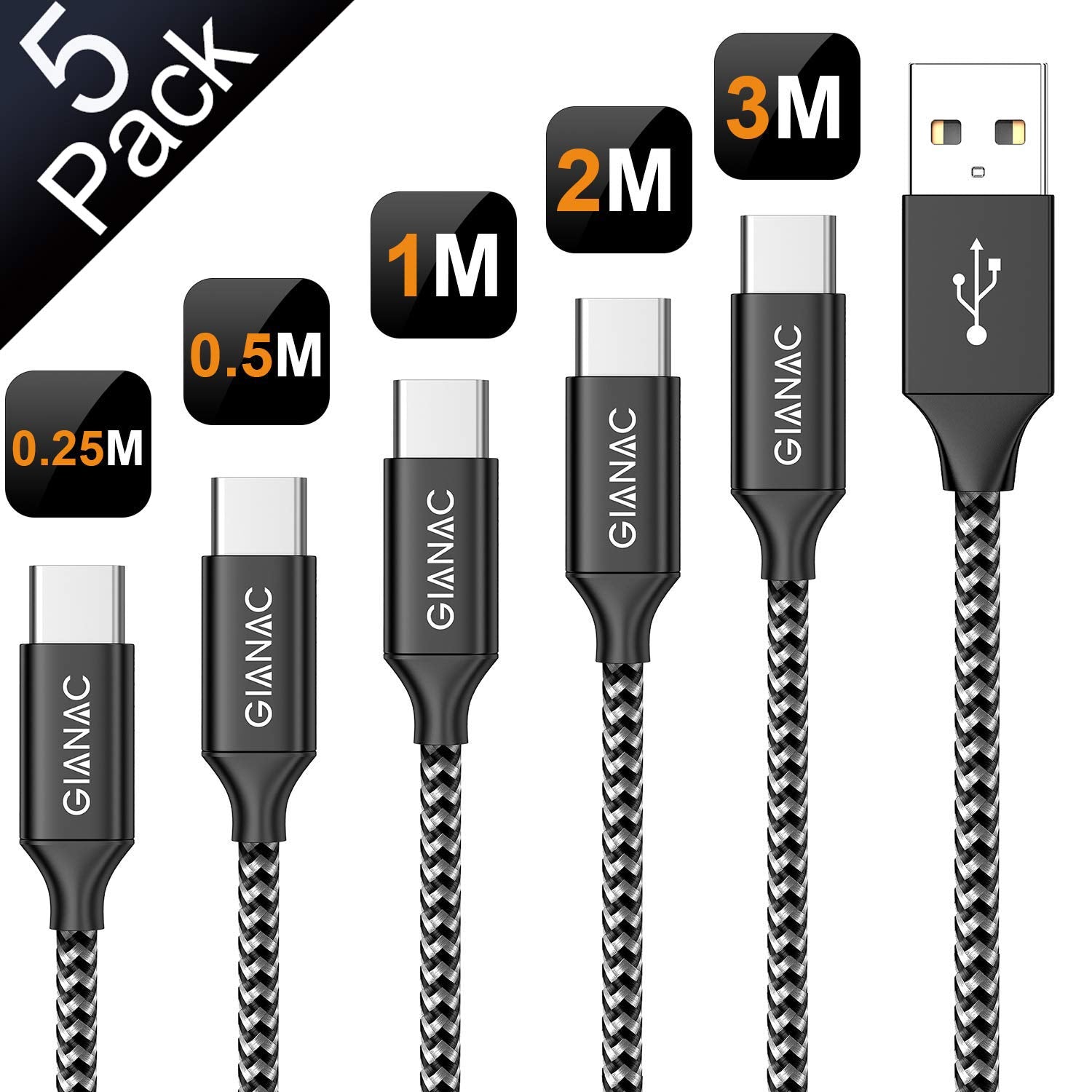 Multicavo Ricarica Cavo Di Ricarica USB 3 In 1 Rapido 6A - Tipo C