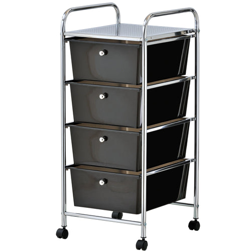 VonHaus Carrello con 4 cassetti per accessori casa, 89 x 32 x 36 cm, Nero - Ilgrandebazar