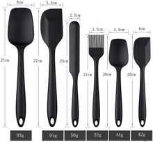 Carica l&#39;immagine nel visualizzatore di Gallery, G.a HOMEFAVOR Spatole in Silicone, Set 6 PCS Spatola da Cucina Utensili, Resistente al Calore Antiaderenti Utensili da Cucina in Silicone, Compreso Cucchiaio in Silicone, Pennelli da Cucina ECC, Nero