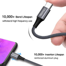 Carica l'immagine nel visualizzatore di Gallery, RAVIAD Cavo USB [4Pezzi, 0.5m 1m 2m 3m] Nylon Intrecciato Cavo USB Tipo C di Ricarica Rapida e Trasmissione per Samsung Galaxy S10/ S9/ S8 Plus, Huawei P30/ P20/ Mate20, Sony Xperia XZ (Grigio)