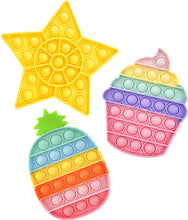 Carica l'immagine nel visualizzatore di Gallery, Pop Bubble Set di giocattoli sensoriali agitati, Push Bubble Silicone Spremere Giocattoli sensoriali Fidget Antistress Giocattolo anti-ansia Confezione da 3 (ananas)