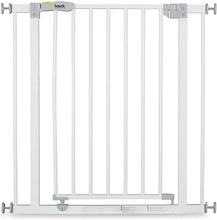 Carica l&#39;immagine nel visualizzatore di Gallery, Hauck Open&#39;n Stop Cancelletto di Sicurezza 96 - 101 cm, Estensione 21 cm a pressione, senza fori, Compatibile con Estensioni Separate e Adattatore Y, Metallo, Bianco, Per ringhiere rotonde
