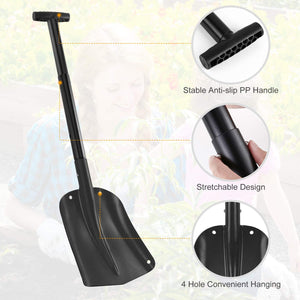 Gifort Pala da Neve, Portatile Staccabile 3 Pezzi Lega di 80 x 19cm, nero - Ilgrandebazar